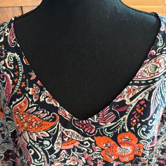 J.Jill 3/4 Sleeve Floral Blouse Size Large - Picture 2 of 8